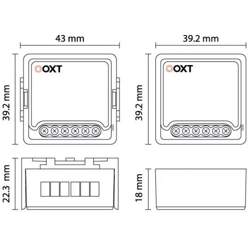OXT T228 Mini WiFi Roller Shutter Controller 2 καναλιών Tuya Smart