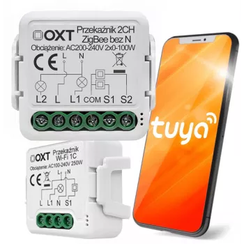 OXT Mini Ρελέ 2 καναλιών χωρίς ουδέτερο ZigBee TUYA T272