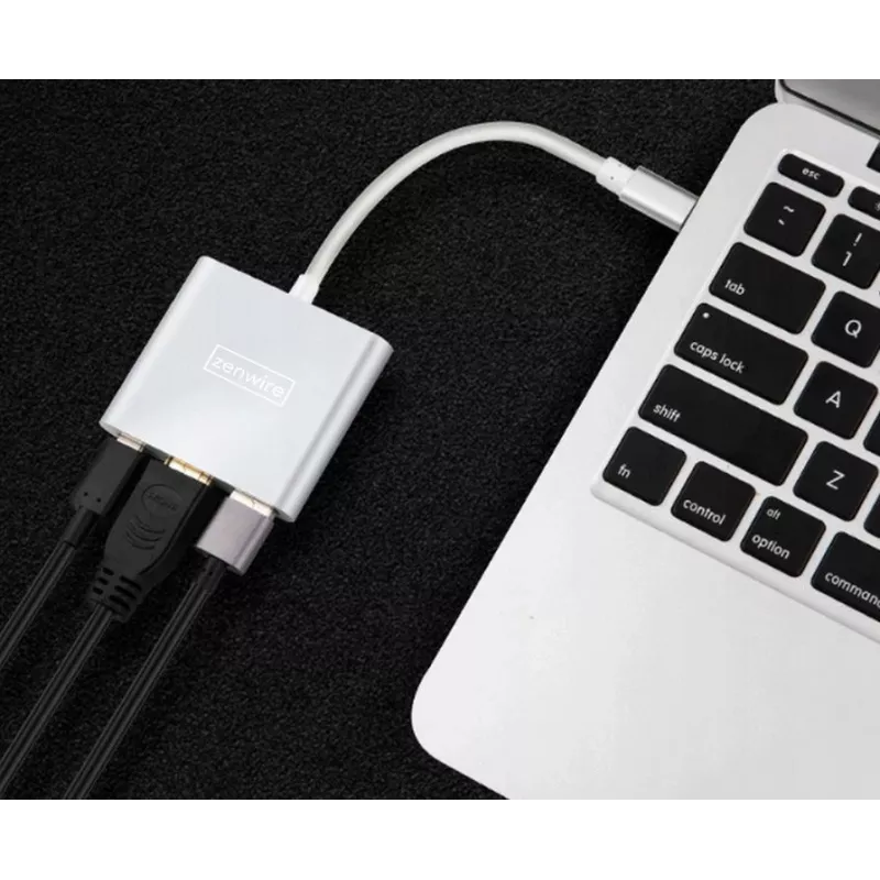 ZENWIRE BYL-2008N 3-in-1 MHL Hub Αντάπτορας USB-C σε HDMI 4K, Space Gray