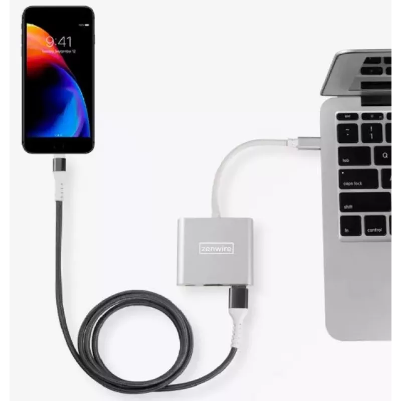 ZENWIRE BYL-2008N 3-in-1 MHL Hub Αντάπτορας USB-C σε HDMI 4K, Space Gray