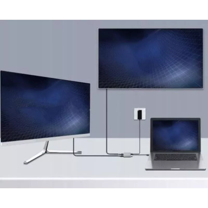 ZENWIRE USB-C Hub 4-in-1 Αντάπτορας 2x HDMI 4K USB 3.0 Space Gray BYL-2309