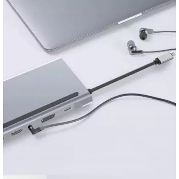 ZENWIRE USB-C Hub Αντάπτορας 12-in-1 Docking Station 2x HDMI 4K Ethernet RJ45 USB 3.0 BYL-2211
