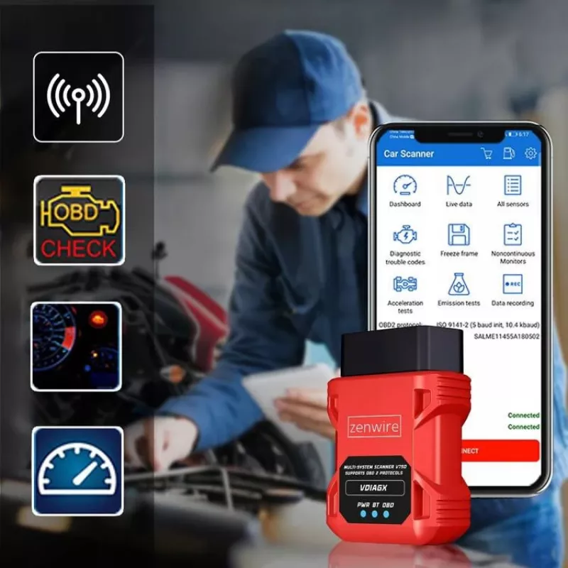 OBD2 Διαγνωστικός σαρωτής ELM327 VDiagX V016 Bluetooth Interface Tester