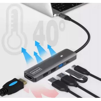 ZENWIRE BS-HC703 USB-C Hub Adapter 7 σε 1 με HDMI 4K, USB 3.0, SD, PD