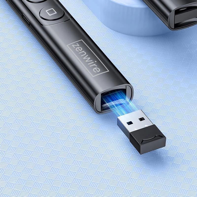 ZENWIRE S9 USB Laser pointer παρουσιάσεων, 2,4 GHz, κόκκινο laser, μαύρο