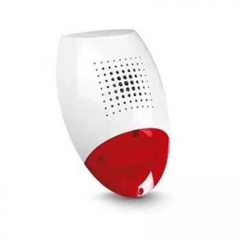 SATEL SP-500 R Ενσύρματη εξωτερική σειρήνα με φλας, κόκκινο κουτί, λευκό LED