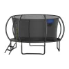 MERACH MR-2429B2 τραμπολίνο, 3,6 m (12 ft) με δίχτυ ασφαλείας και σκάλα, μαύρο/μπλε