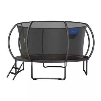 MERACH MR-2429B2 τραμπολίνο, 3,6 m (12 ft) με δίχτυ ασφαλείας και σκάλα, μαύρο/μπλε