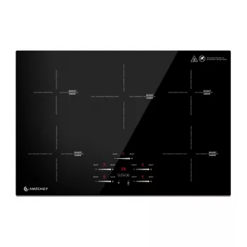 AMZCHEF CE-FS-I95S-GFFDD0 επαγωγική εστία 5 ζωνών 9500W εντοιχιζόμενη μαύρη
