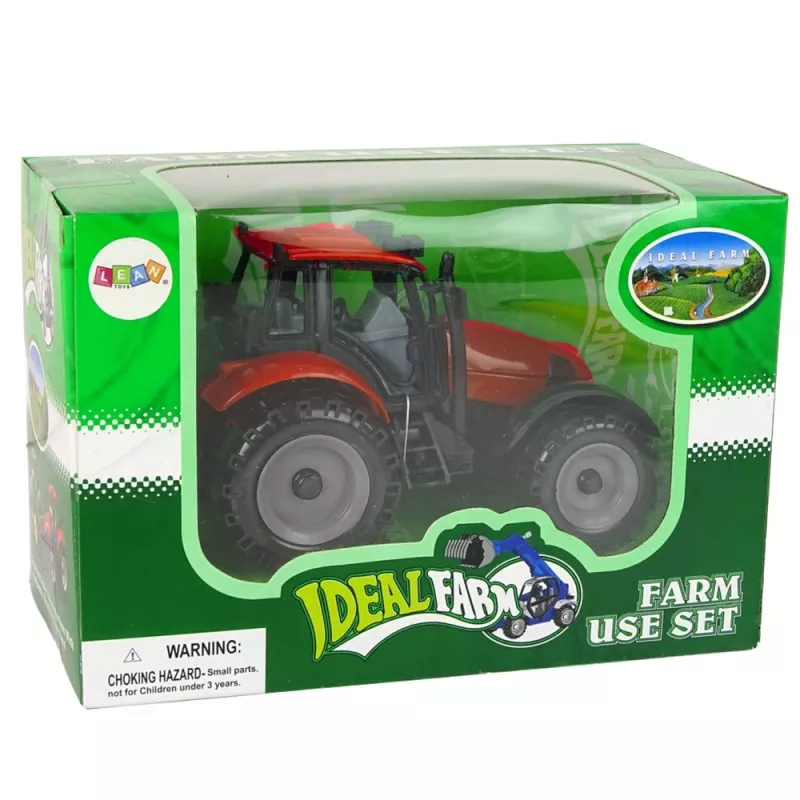 LEAN TOYS Μικρό Τρακτέρ με Αναδιπλούμενο Καπό, Κόκκινο, 13 cm