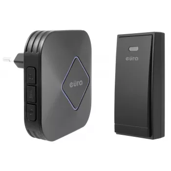 EURA WDP-83H2 JAZZ Ασύρματο Κουδούνι Πόρτας Σετ, Πομπός Χωρίς Μπαταρία, Μαύρο