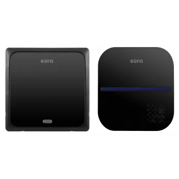 EURA WDP-84H2 BLUES Ασύρματο Σύστημα Κουδουνιού Πόρτας - Πομπός Χωρίς Μπαταρία, Μαύρο