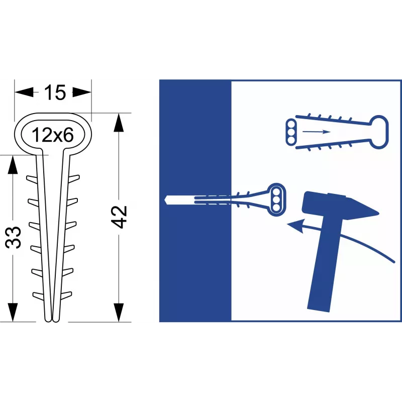 Quick Mount Clip - Flat USMP-3 Elektro-Plast Opatówek 600 Τεμ. ΚΟΥΤΙ 16.23