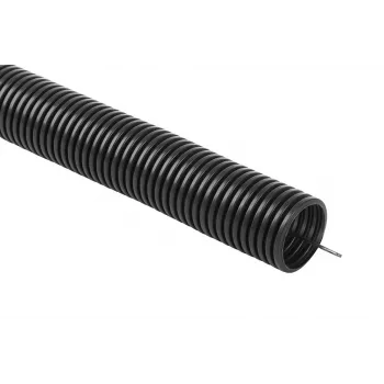 OLLO Εύκαμπτος κυματοειδής σωλήνας PVC UV 320N με συρματόσχοινο 50/43 mm, 25 m, μαύρο