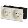 JAVEL Διπλή πρίζα 2M λευκό 16A 250V χωνευτή