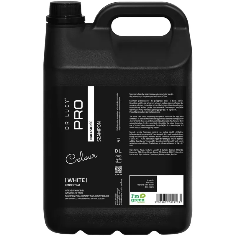 DR LUCY White λευκό σαμπουάν για τρίχωμα σκύλων - 5 L