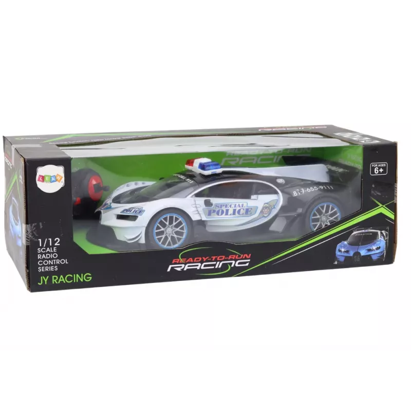 LEAN TOYS τηλεχειριζόμενο RC περιπολικό κλίμακας 1:12, λευκό