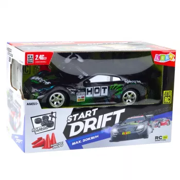 LEAN TOYS Drift Car RC μαύρο πράσινο 30km/h 1:16