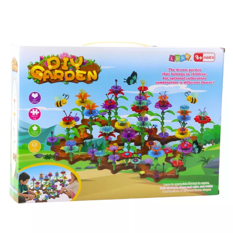 LEAN TOYS Δημιουργικό Σετ Δόμησης Λουλούδια Κήπου 198 τεμ.