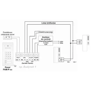 ACO FAM-P-2NPZSACC Εξωτερική Μονάδα Θυροτηλεόρασης 2 Οικογενειών για Χωνευτή Τοποθέτηση με Αναγνώστη RFID και Κλειδαριά Κωδικού, Ασημί