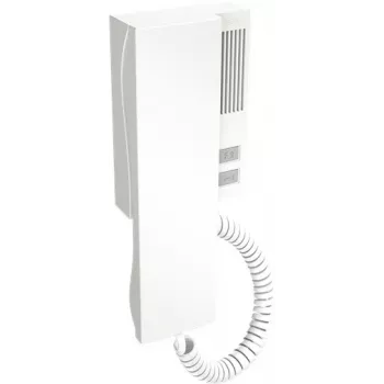ACO INS-UP UNIFON - Ακουστικό Ηχητικής Ενδοεπικοινωνίας 2 Πλήκτρων με Μαγνητική Στήριξη Ακουστικού, Λευκό