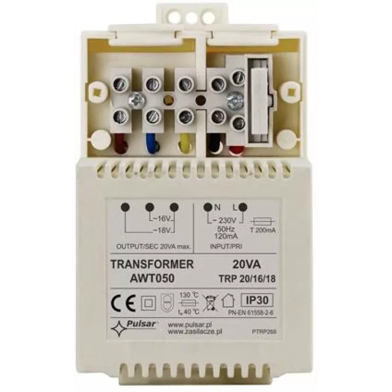 Pulsar AWT050 TRP τοροειδής μετασχηματιστής 20VA 16V/18V