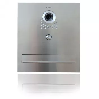 VIDOS S551-SKM γραμματοκιβώτιο με ενσωματωμένη βιντεοθυροτηλεόραση, βουρτσισμένο ανοξείδωτο ατσάλι, χωνευτή τοποθέτηση