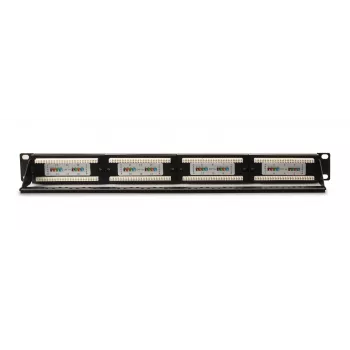 GETFORT PGF-5EUTP24-B4 Cat.5e UTP Patch Panel 24 θυρών 1U 19 ιντσών για rack μαύρο