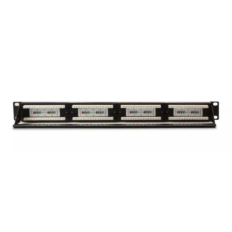 GETFORT PGF-5EUTP24-B4 Cat.5e UTP Patch Panel 24 θυρών 1U 19 ιντσών για rack μαύρο