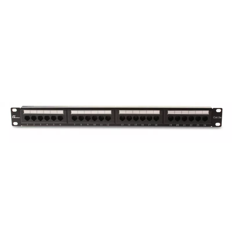 GETFORT PGF-5EUTP24-B4 Cat.5e UTP Patch Panel 24 θυρών 1U 19 ιντσών για rack μαύρο