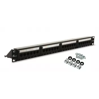 GETFORT PGF-5EUTP24-B4 Cat.5e UTP Patch Panel 24 θυρών 1U 19 ιντσών για rack μαύρο