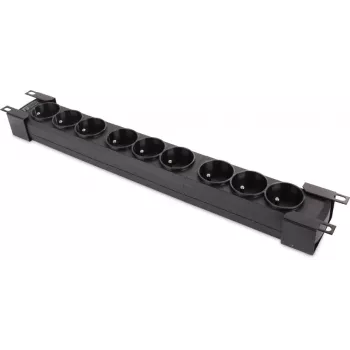 Getfort GF-9R30/FR Πολύπριζο 9 θέσεων 1U για τοποθέτηση σε rack με γαλλικές πρίζες, καλώδιο 3m, 16A, μαύρο