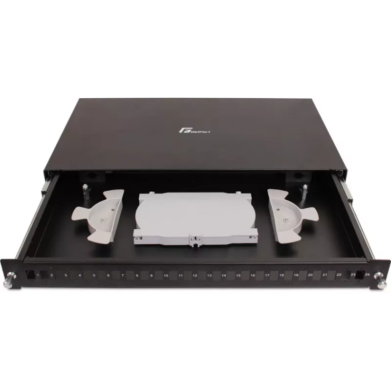 GETFORT GF-FO02-SX Patch panel οπτικών ινών 24-Port SC Simplex 1U 19 inch για rack με συρόμενους οδηγούς