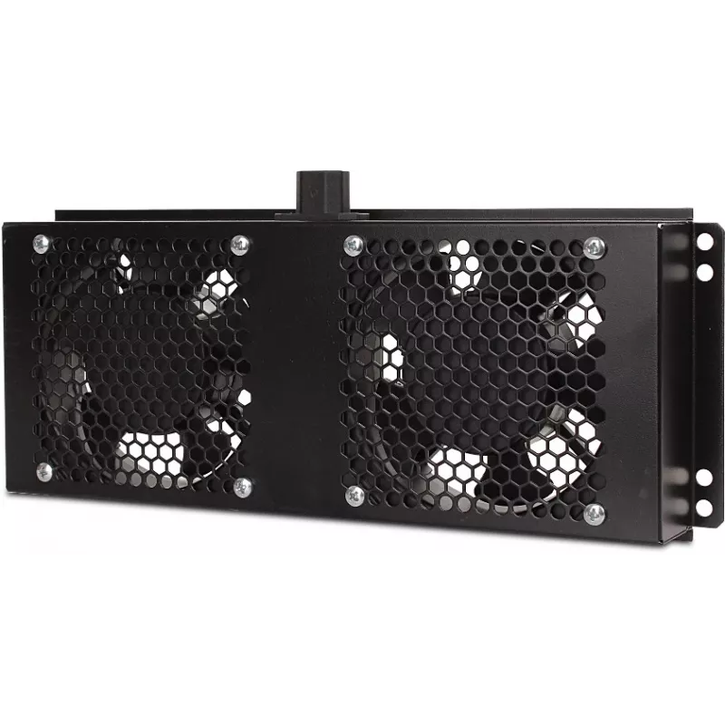 Getfort GF-FAN2 Πάνελ ανεμιστήρων rack 1U 19 inch με 2 ανεμιστήρες, μαύρο