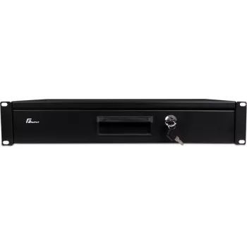 GETFORT GF-2U-drawer Συρτάρι rack 2U - 19 inch ατσάλι, μαύρο, κλειδωνόμενο, αντοχή 25 kg