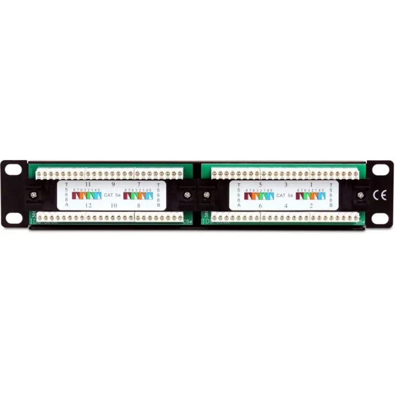 Getfort PGF-5EUTP12-B4 Patch panel 12-Port Cat5e UTP 10 inch 1U μαύρο