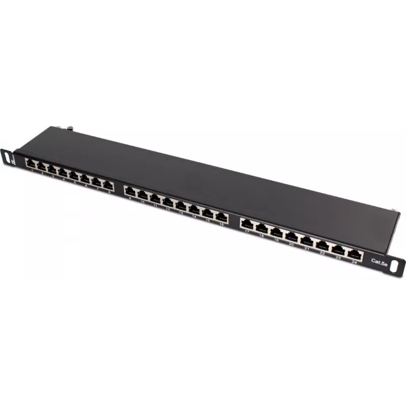 Patch panel FTP Cat.5e 24 Port 0.5U μαύρο GETFORT PGF-5EFTP24-B8