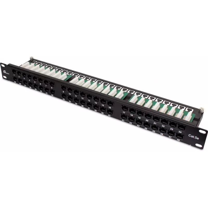 GETFORT PGF-5EUTP48-B9 Patch panel UTP Cat.5e 48 Port 2U 19 inch για rack μαύρο