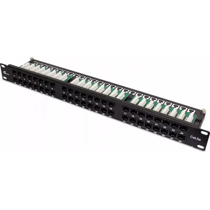 GETFORT PGF-5EUTP48-B9 Patch panel UTP Cat.5e 48 Port 2U 19 inch για rack μαύρο