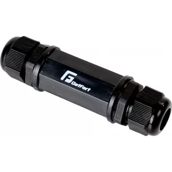 GETFORT Cat.5e Υποδοχή RJ45, θηλυκή-θηλυκή, εξωτερικού χώρου, IP67, θωρακισμένη, μαύρο
