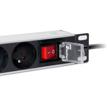 Getfort LGF-03 10 inch Πολύπριζο rack 1U με 3 πρίζες Schuko, καλώδιο 1,8 m, 10 A, 2500 W, ασημί