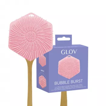 GLOV Bubble Burst 3-in-1 σιλικόνης απολέπιση σώματος, κεφαλής & πλάτης και συσκευή μασάζ - ροζ