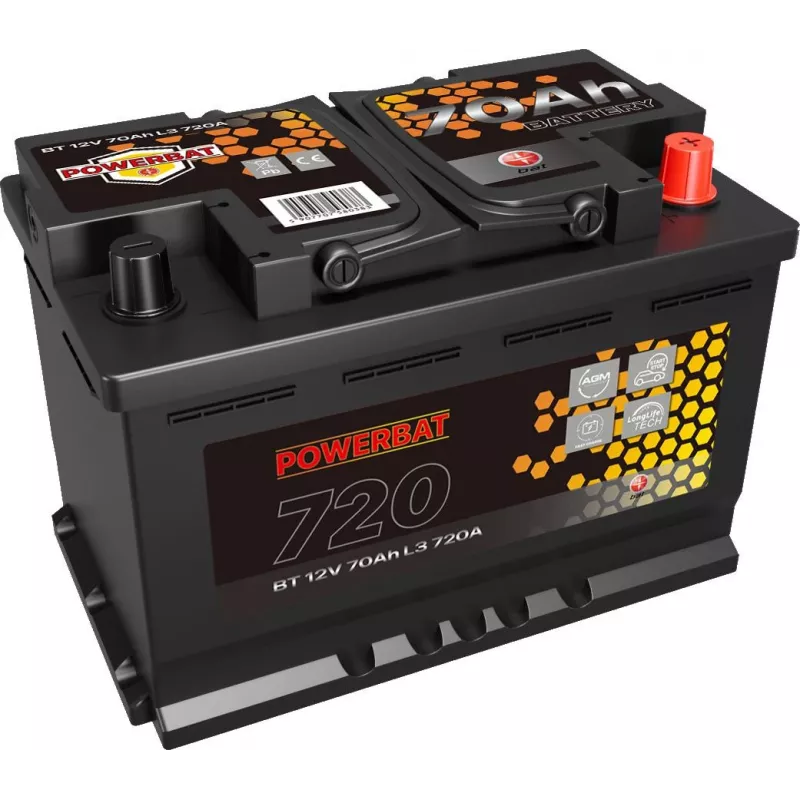 POWERBAT L3 12V 70Ah AGM Μπαταρία Start-Stop