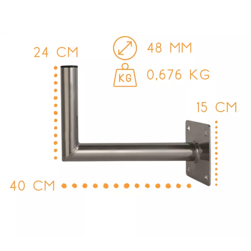 CORAB USL-48/400AL Γωνιακή βάση τοίχου 48mm 400mm Αλουμίνιο