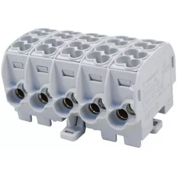 SIMET SIMBLOCK SCB 25-5X μπλοκ διανομής Al/Cu 1x25mm² είσοδος 5x1,5-16mm² έξοδος γκρι