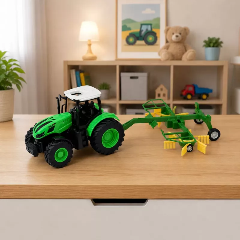 LEAN TOYS Τηλεχειριζόμενο Τρακτέρ με Χτένι RC Φώτα 1:24