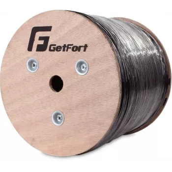 GETFORT Cat.5e F/UTP Καλώδιο Patch Εξωτερικού Χώρου με Γέλη 500m Μαύρο