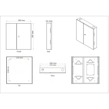 GETFORT GF-FO-PSNW-24SX Κατανεμητής οπτικών ινών, 12 ίνες, SC/LC, τοποθέτηση τοίχου, ανοιχτό γκρι