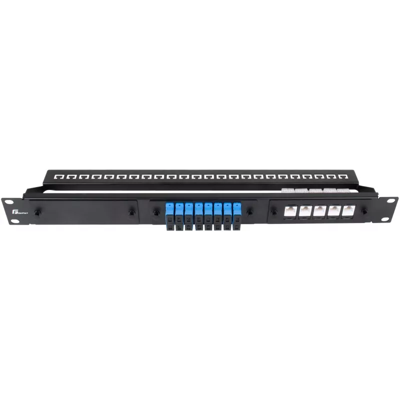 Getfort patch panel αρθρωτό 1U 24 θυρών μαύρο