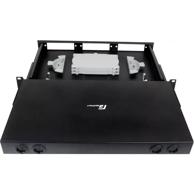 GETFORT GF-FO-MOD patch panel οπτικών ινών για rack 1U 19 ιντσών, 3 υποδοχές μονάδων, μαύρο